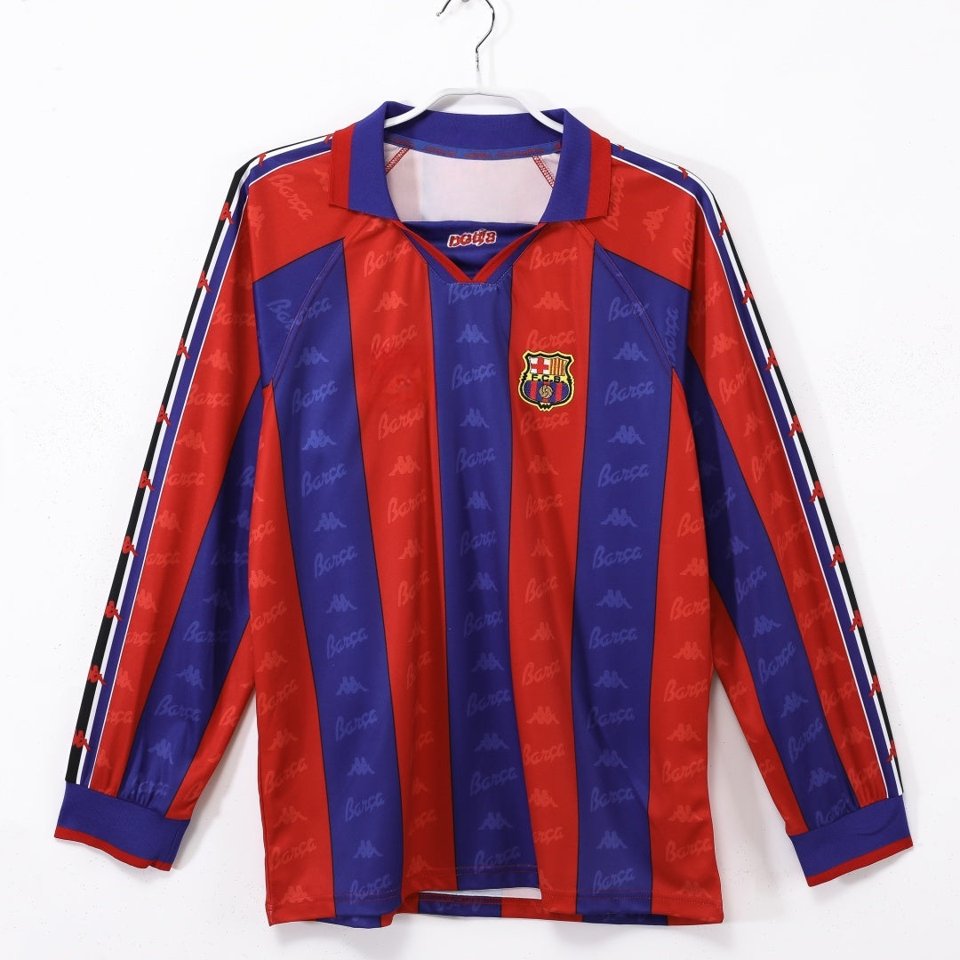 1995-1997 Barcelona Home Retro Long Sleeve Jersey