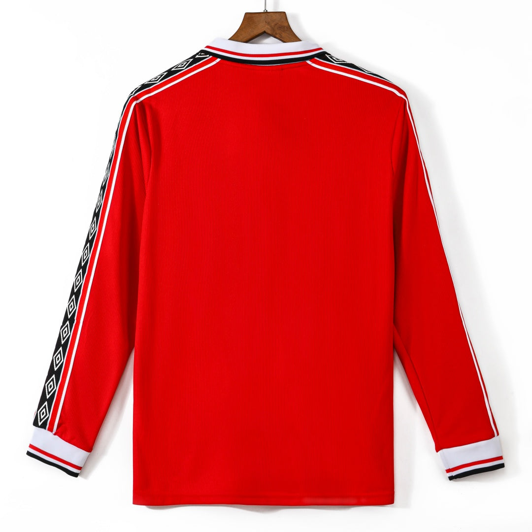 1998-1999 Manchester United Home Retro Long Sleeve Jersey