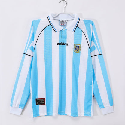 1998-1997 Argentine Home Retro Long Sleeve Jersey