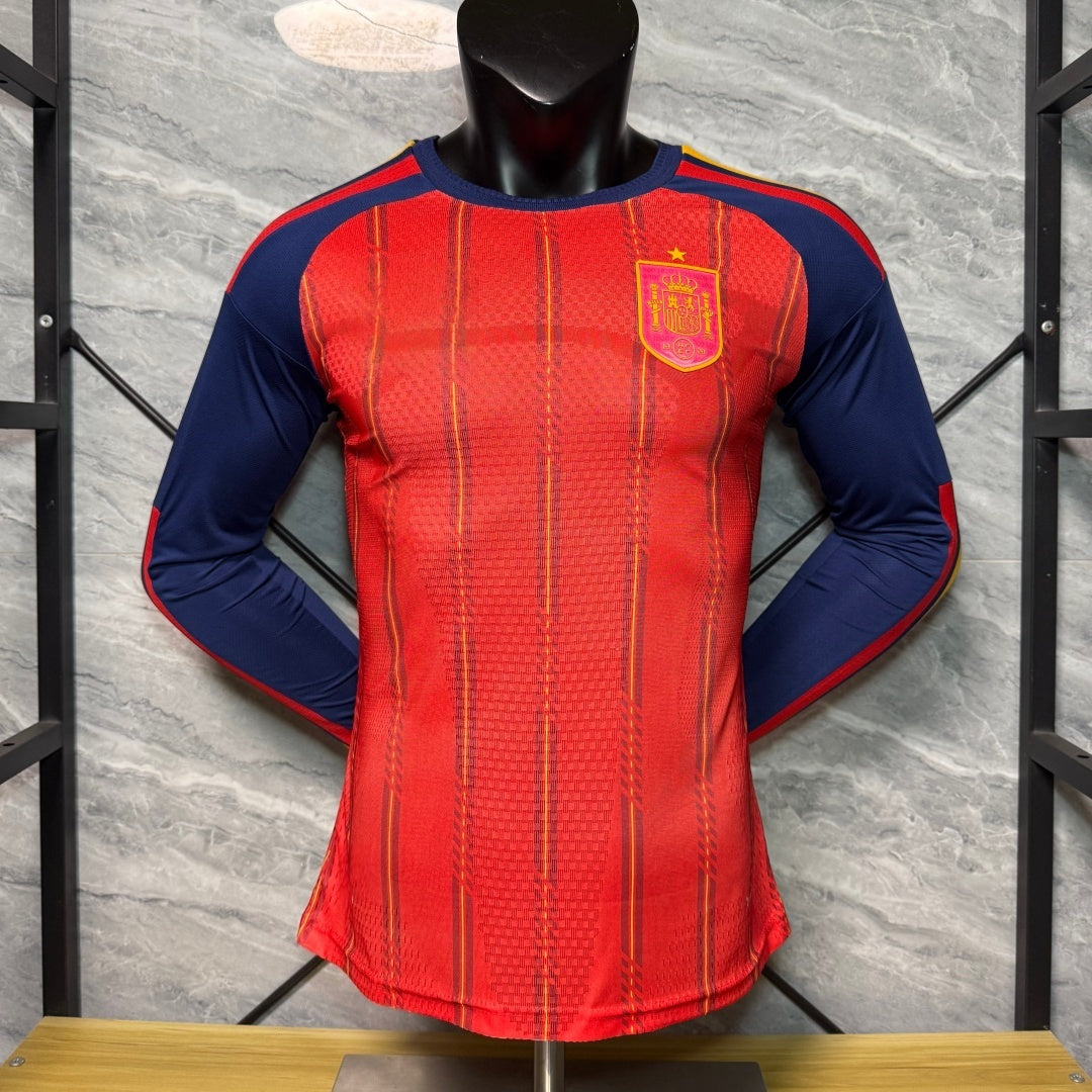 25/26 Spain Home Player Version Long Sleeve Jersey