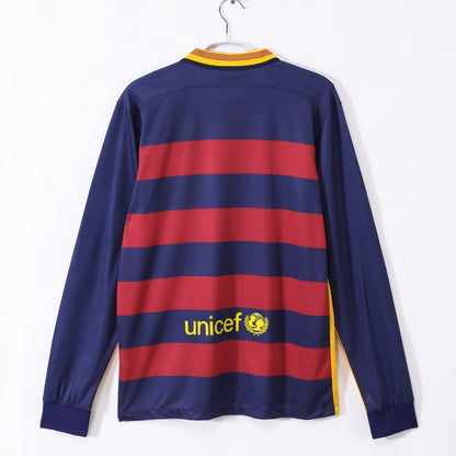 2015-2016 Barcelona Home Retro Long Sleeve Jersey