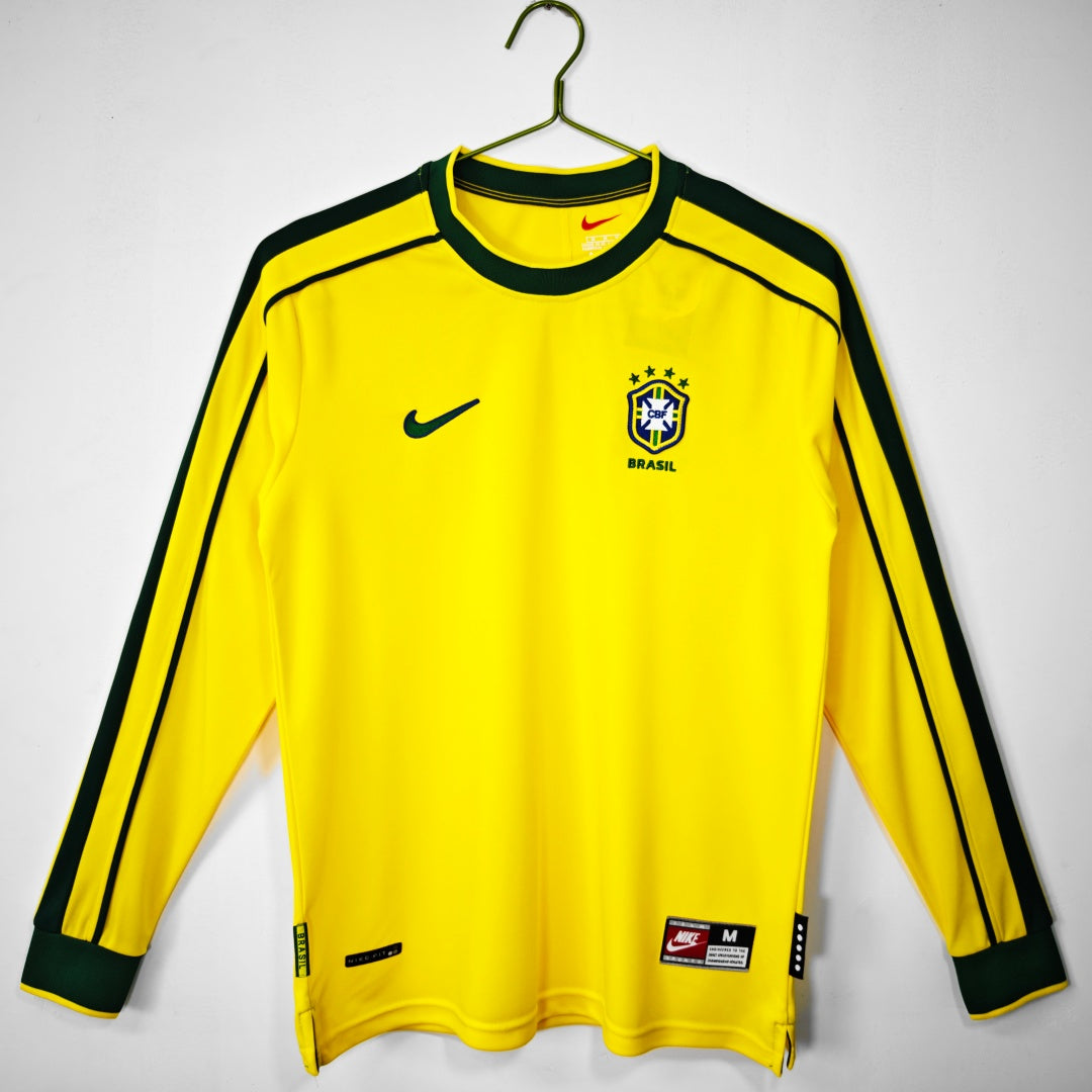 1998 Brazil Home Retro Long Sleeve Jersey
