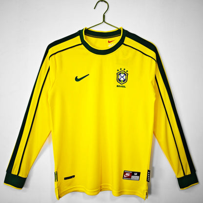 1998 Brazil Home Retro Long Sleeve Jersey