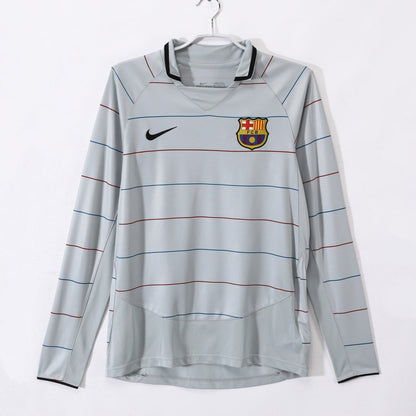 2003-2004 Barcelona Away Retro Long Sleeve Jersey