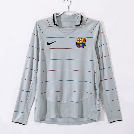 2003-2004 Barcelona Away Retro Long Sleeve Jersey