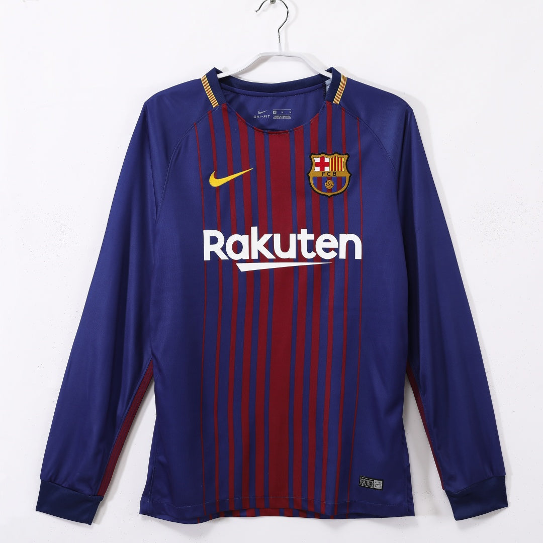 2017-2018 Barcelona Home Retro Long Sleeve Jersey