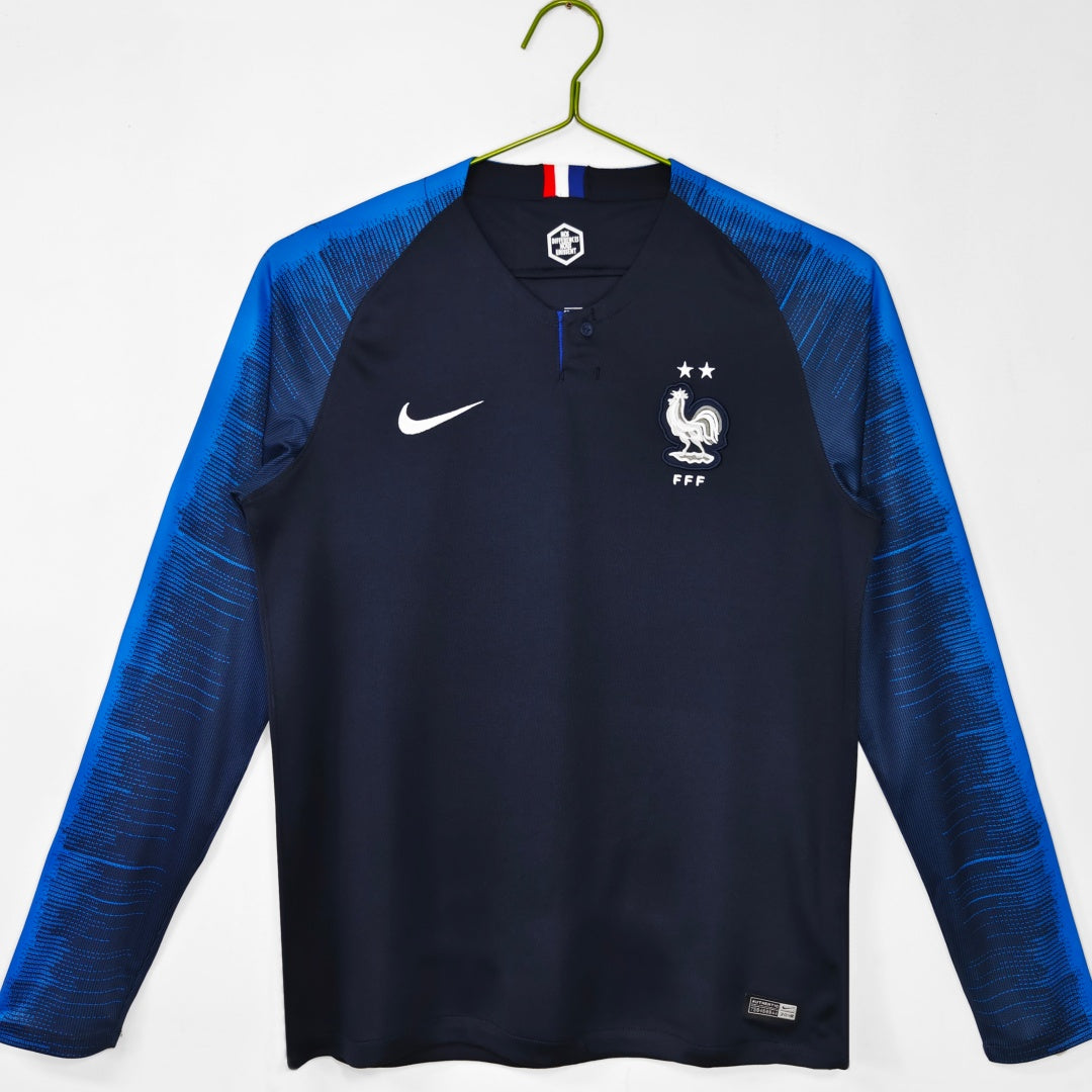 2018 Retro France Home Long Sleeve Jersey