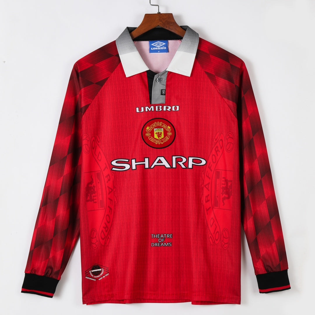 1996-1997 Manchester United Home Retro Long Sleeve Jersey