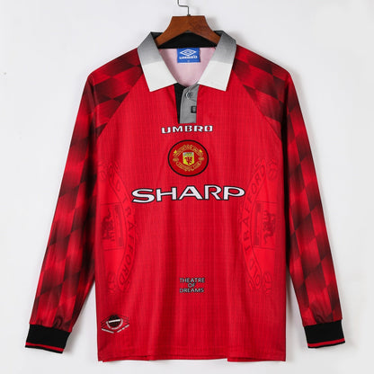 1996-1997 Manchester United Home Retro Long Sleeve Jersey